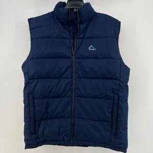 Denali Mens Navy Blue Down Feather Puffer Vest XL‎ Full Zip